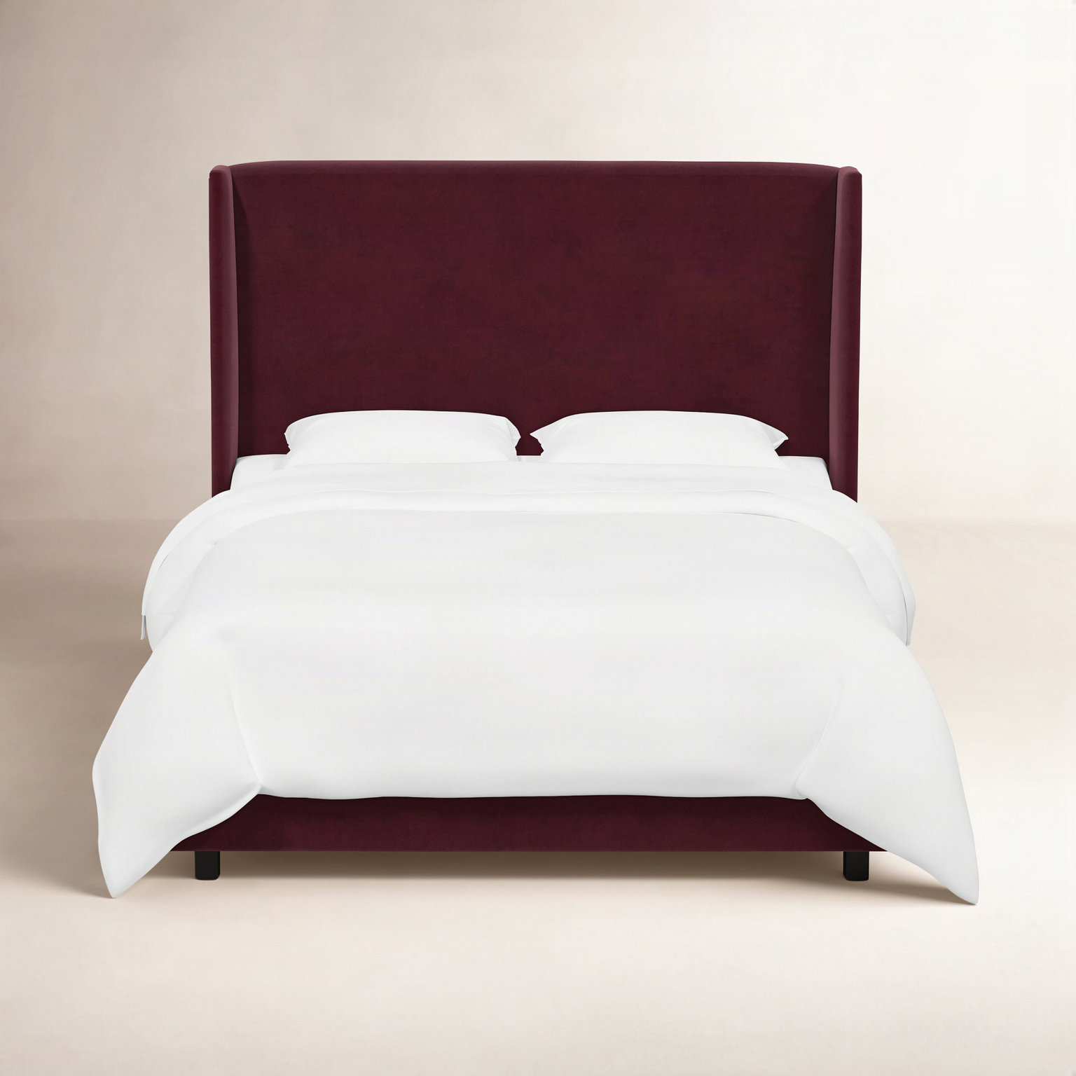 Tilly Upholstered Wingback Bed, Queen, Luxe Raisin Velvet