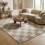 Tapis à carreaux beige, brun et brun 7 pi x 10 pi (6 pi 7 po x 9 pi 6 po) Branch Branch Emil-1678682995