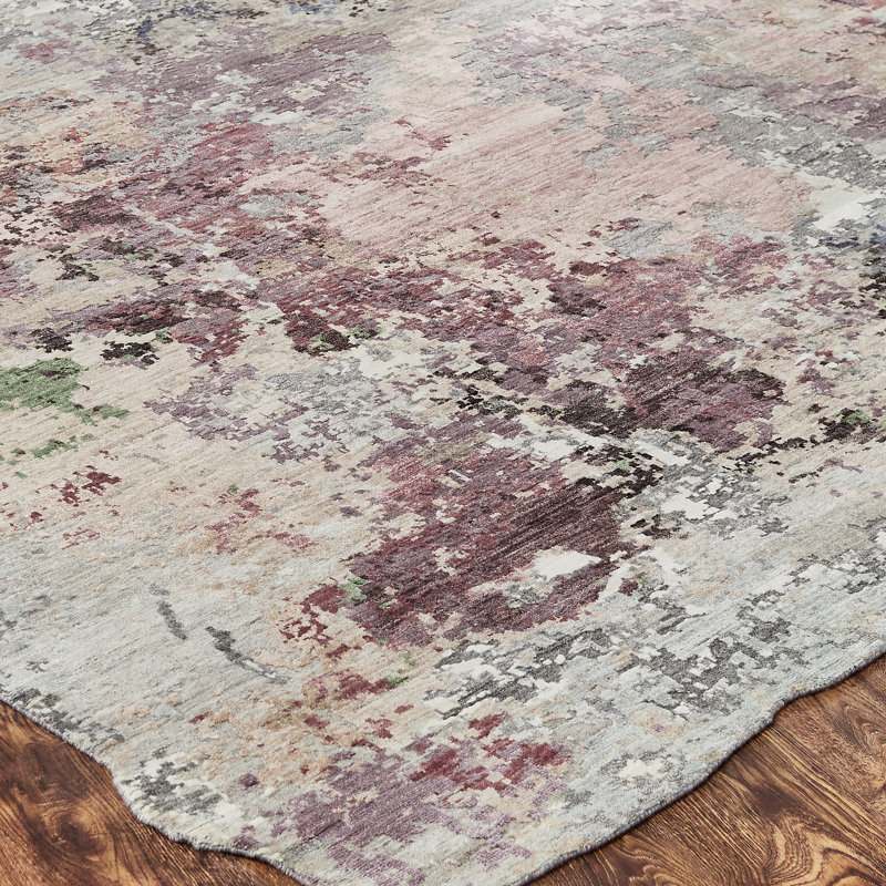 Hand Knotted Wool Abstract Area Rug, Runner 2'6" x 10'