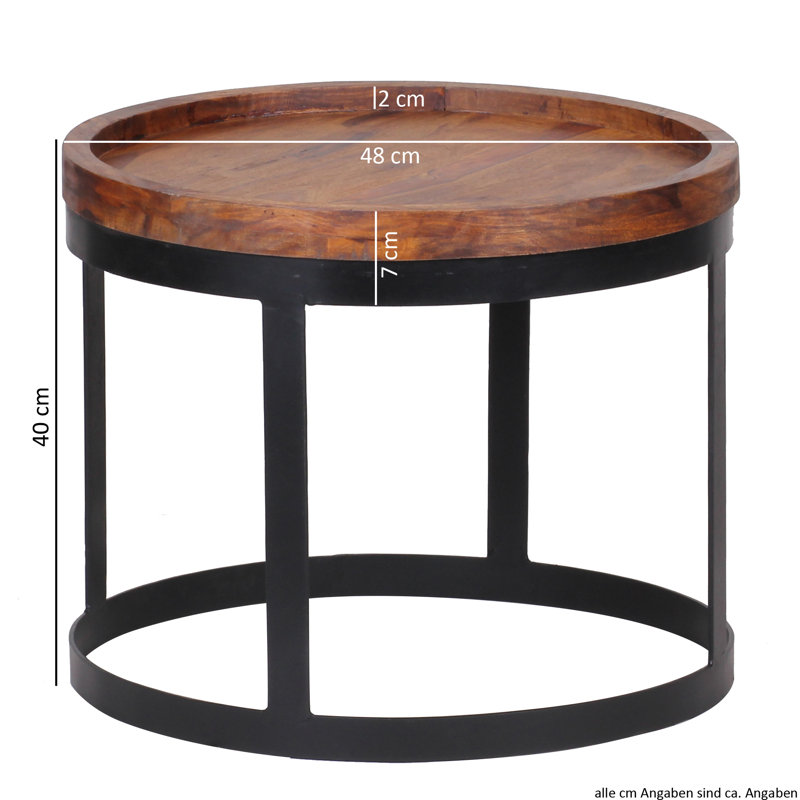 Flynn Solid Wood Tray Top Sled Nesting Tables, Sheesham