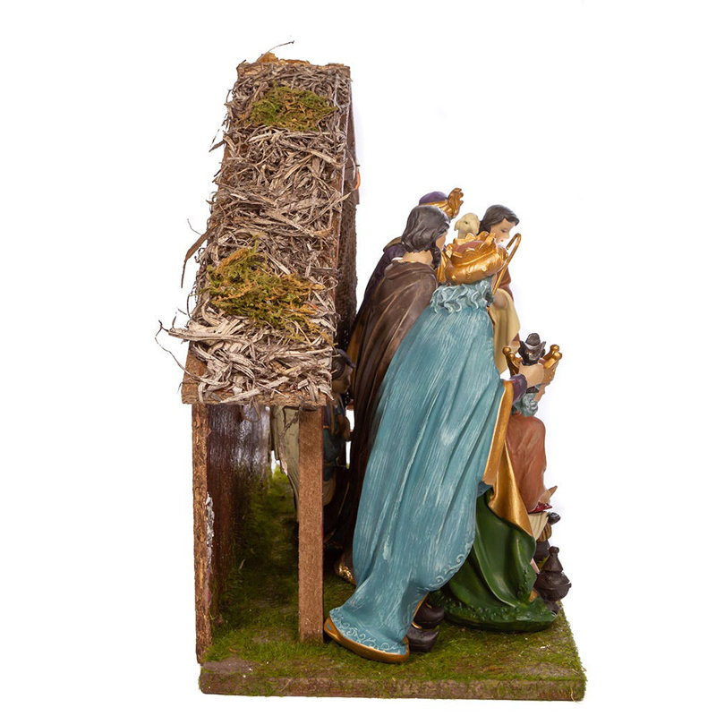 Kurt Adler 6.25-Inch Nativity Set with 11-Inch Stable, 8 Piece Set