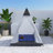 90.5" Length Outdoor Sunbed With Colorful Pillows-1450557805
