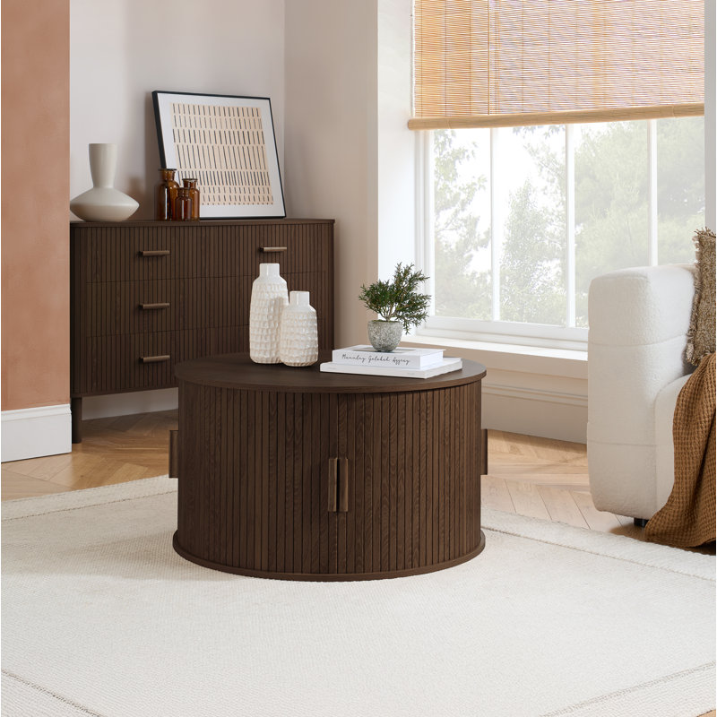 Coffee Table with Storage, Medium Wood