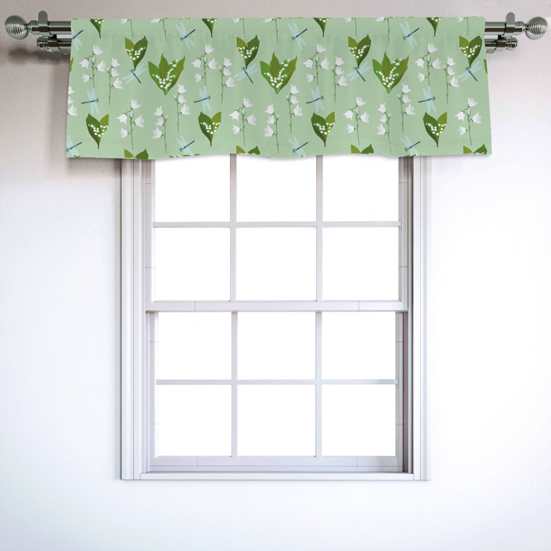 Sateen Floral Ruffled Window Valance