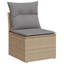  Ensemble de canapé de jardin beige