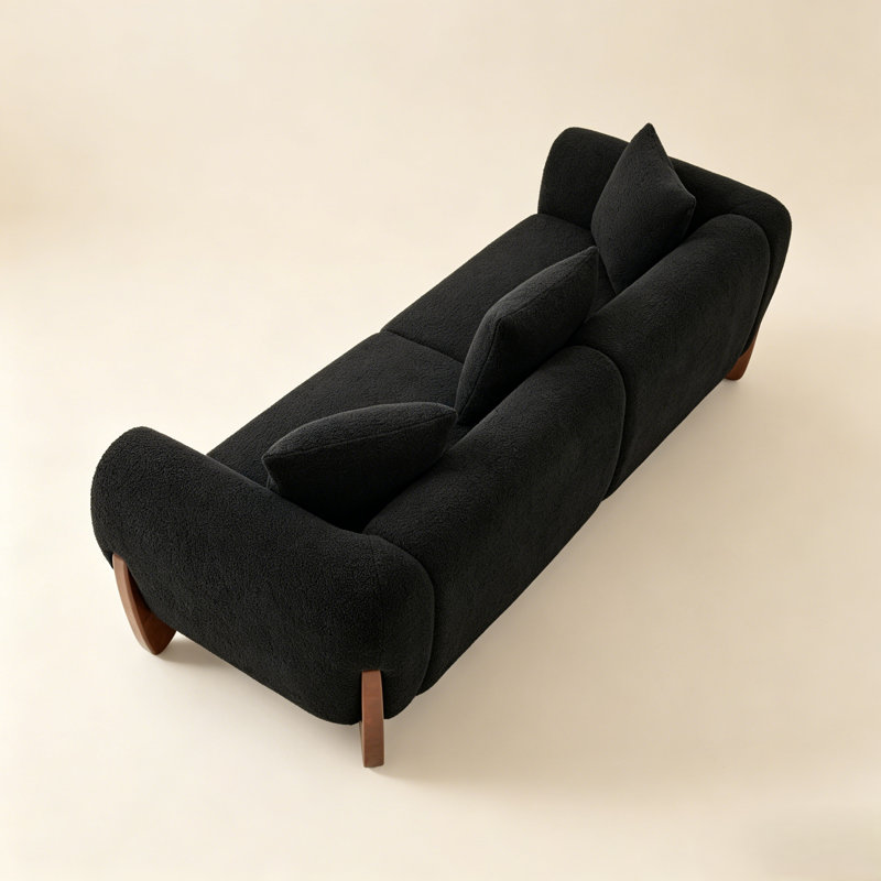 Canapé moderne avec 3 coussins, Black