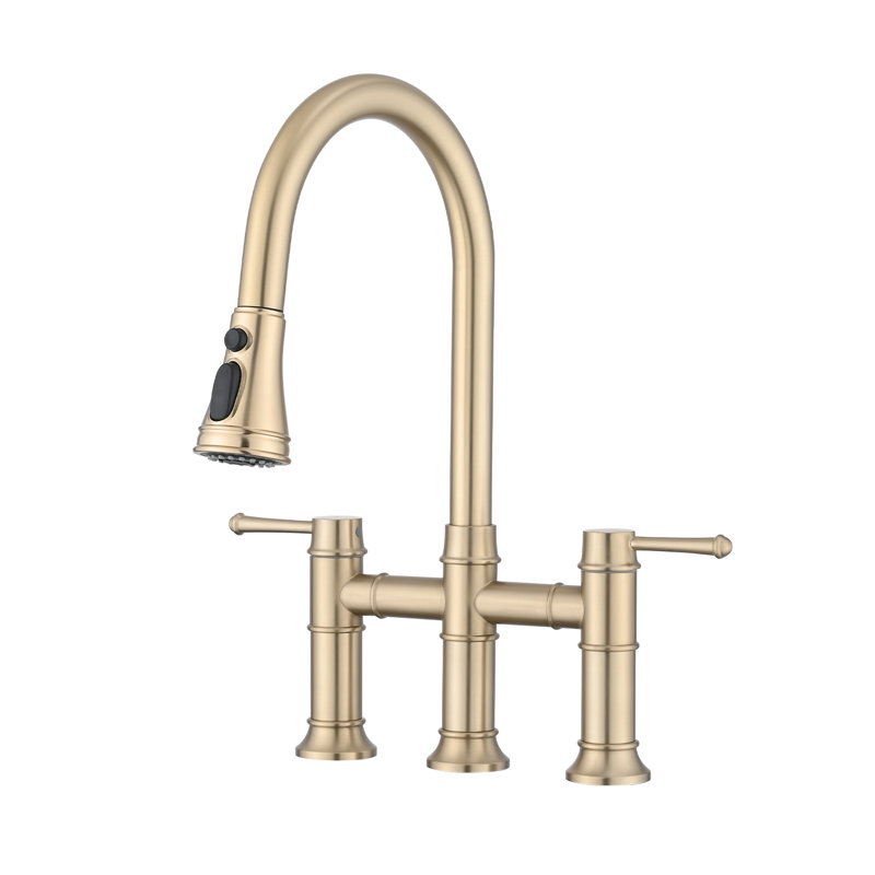 PROOX Pull Out Kitchen Faucet, Brushed Gold