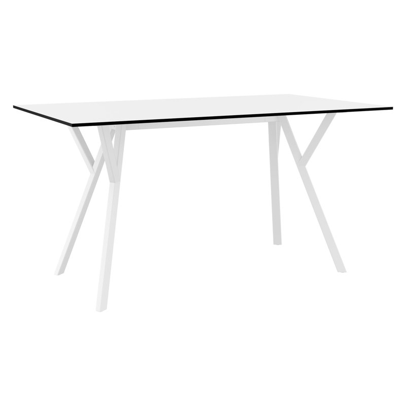 Table de salle à manger Pontus, L 31,5 po x L 55 po x H 29,5 po, Blanc