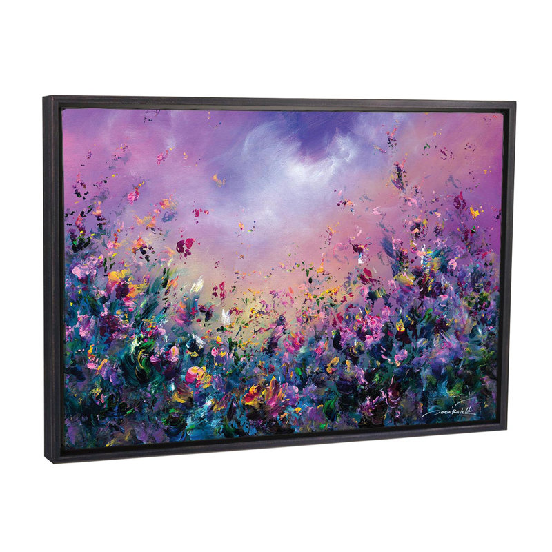 « arc-en-ciel » par jaanika talts-impression sur image, H 32 po x l 48 po x P 1,5 po, Toile avec cadre noir patiné