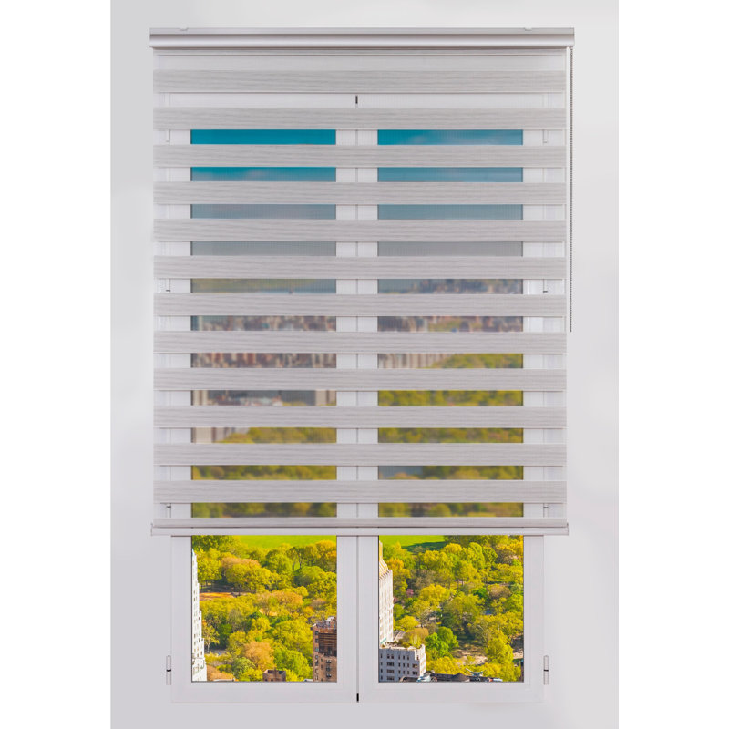 Semi Sheer Zebra Shades, 250 cm L x 140 cm W, Milan White