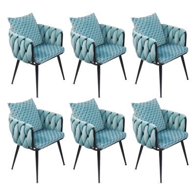 Chaise avec accoudoirs en velours Lazarre