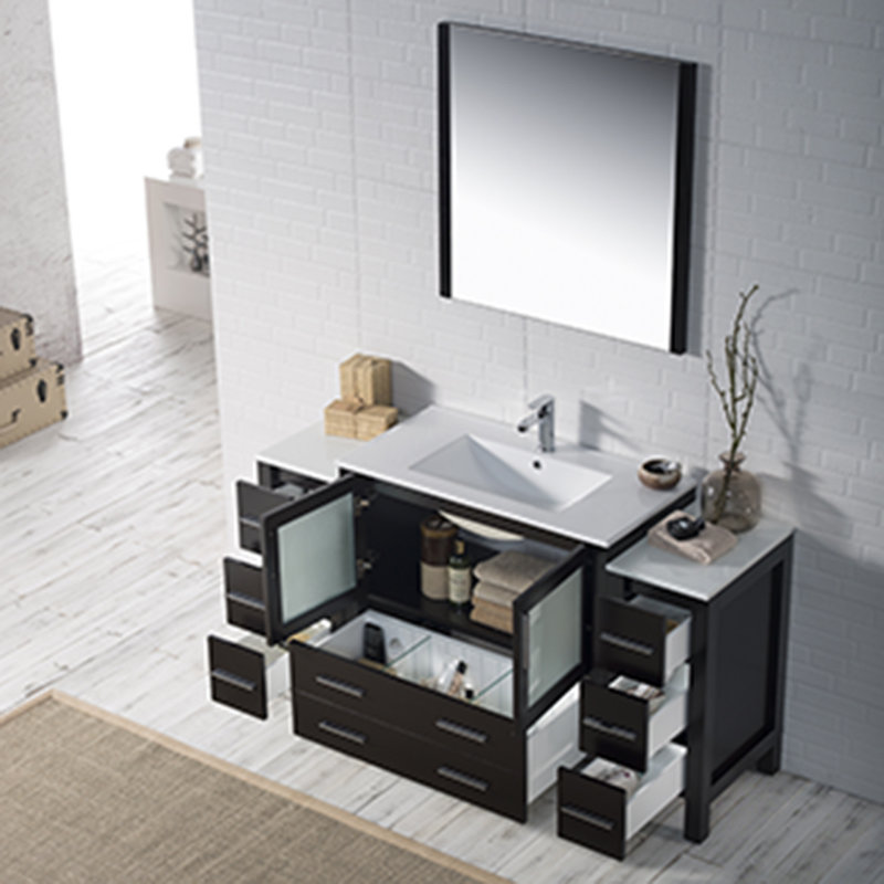 60" Single Bathroom Vanity with Sink, Espresso