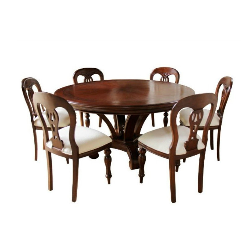 Mahogany Round Solid Wood Dining Table