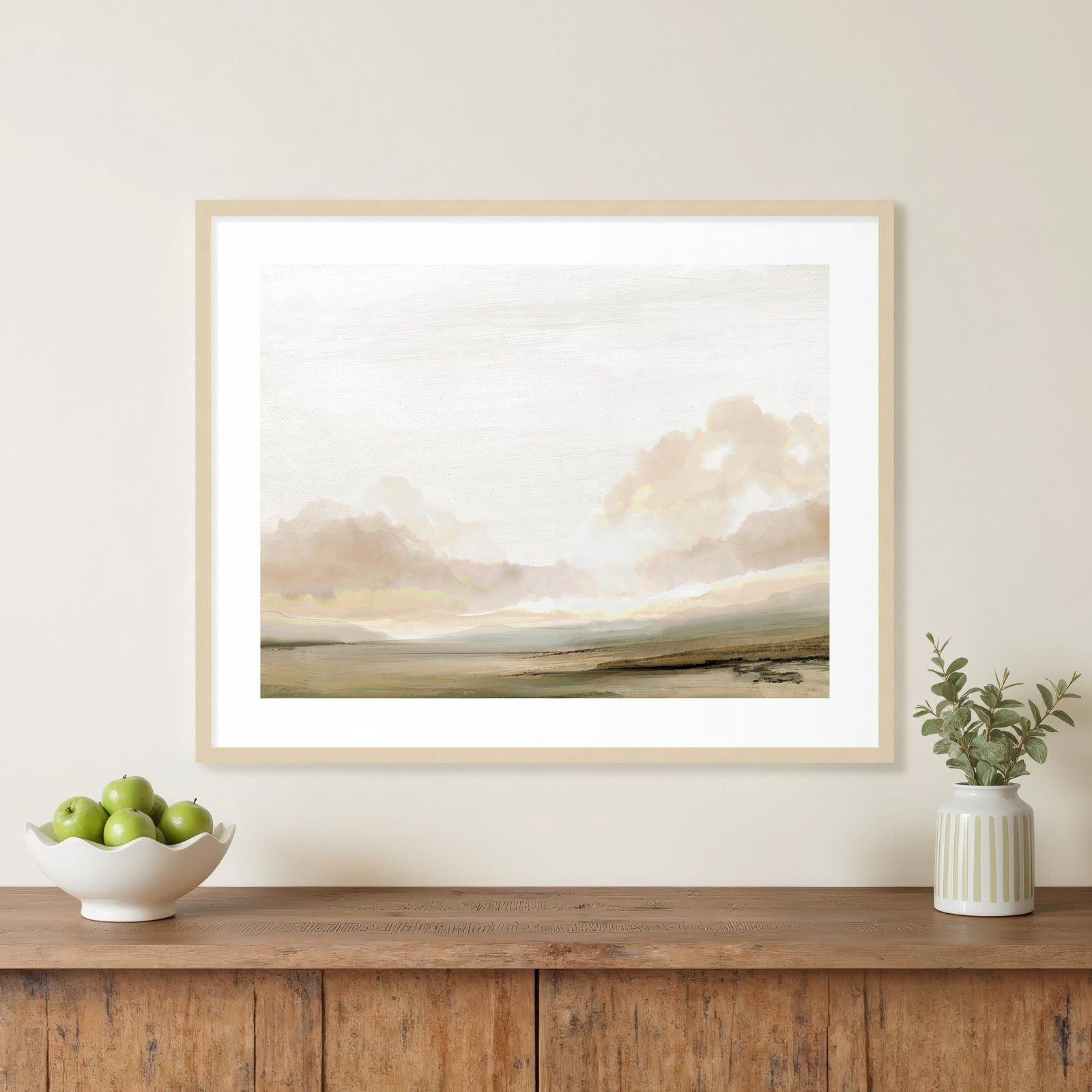 Southern Landscape Print by Dan Hobday, Brown, 33" H x 41" W x 1" D