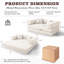 Convertible Sleeper Sofa With Removable Armrests, Corduroy Fabric Sofa Couch, No Assembly Required For Living Room, Dorm, Studio-849271567-854940596