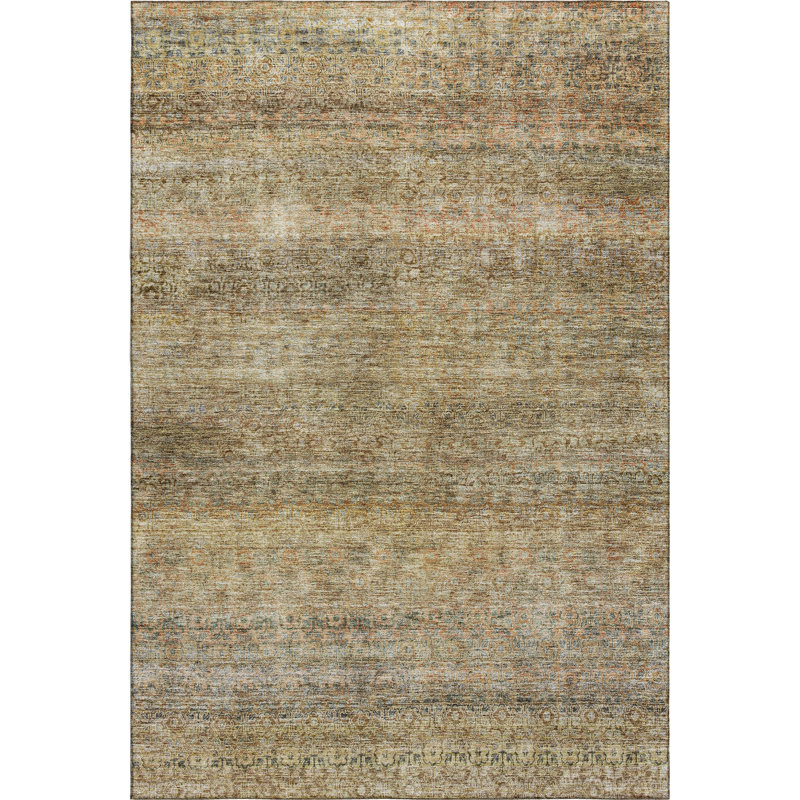 Premium Machine Washable Lyndhurst AMF1174 Stripes Rug, Rectangle 5' x 7'6"