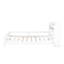 Lit plateforme double en bois blanc avec DEL, rangement pour tête de lit et garde-corps intégré, thème-467497537-467497538
