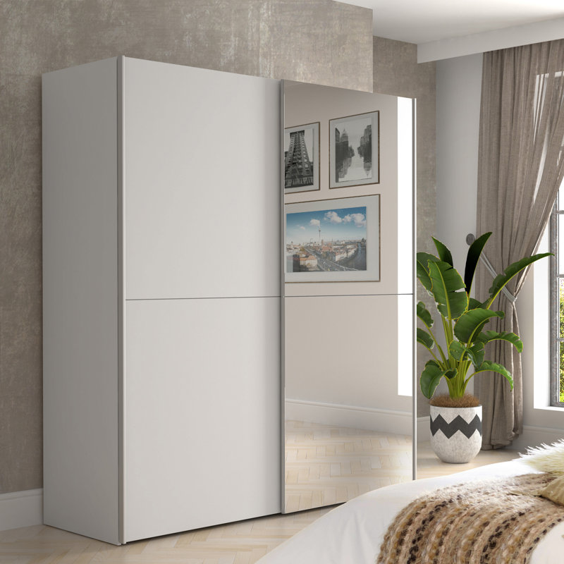 Alfaro 2 Door Manufactured Wood Wardrobe, White Mat