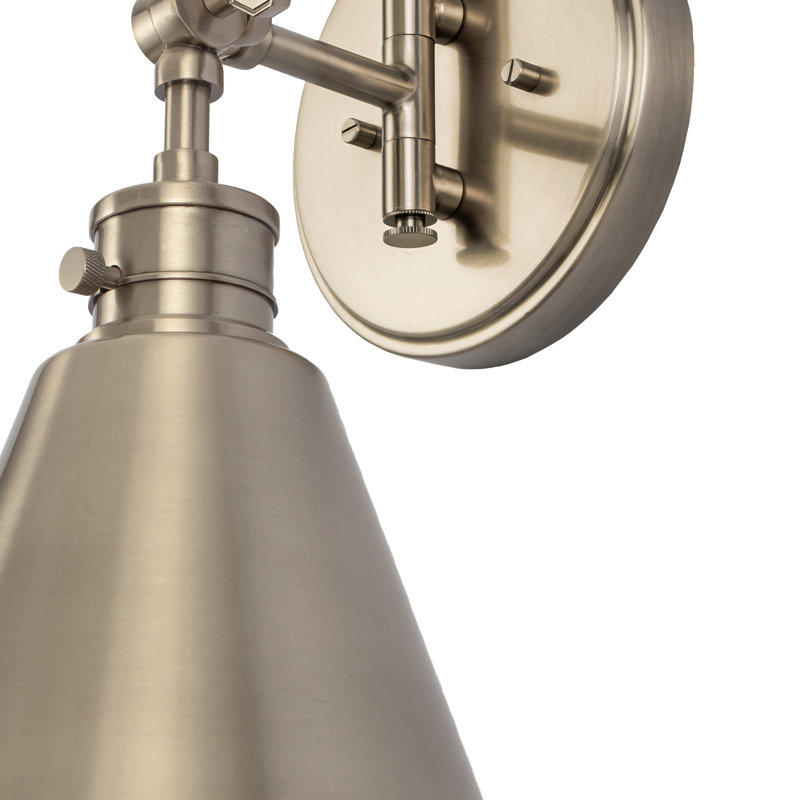 Aletra Armed Sconce, Brushed Nickel, Silver