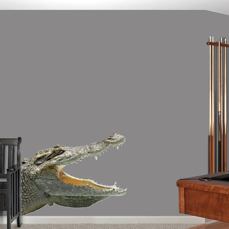 Décalcomanie murale alligator real life, H 36 po x l 46 po