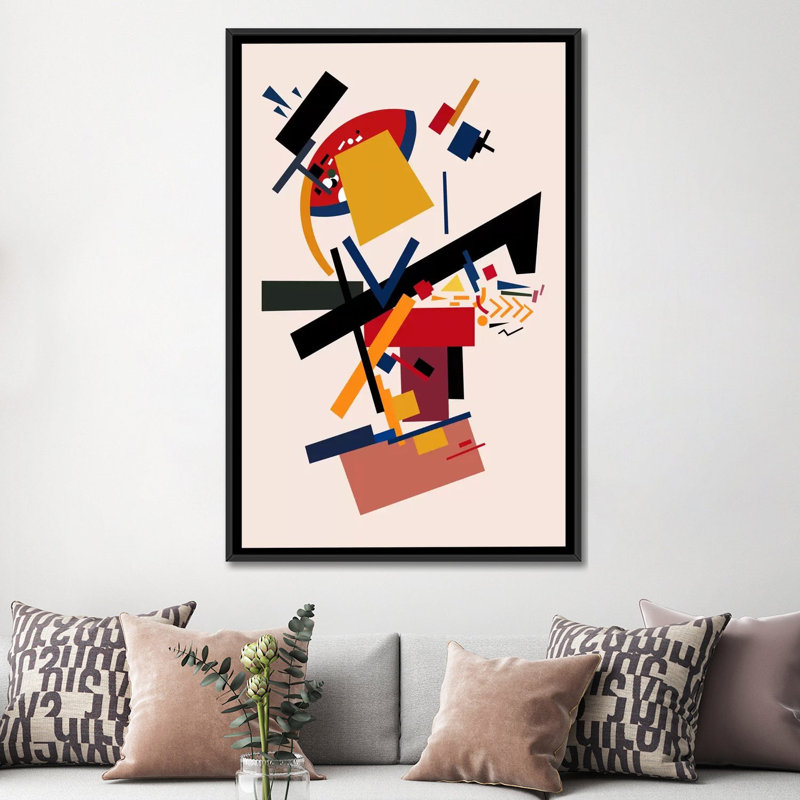 « too many pensées », impression sur toile, H 26 po x l 18 po x P 1,5 po, Toile avec cadre noir, Pas de tapis