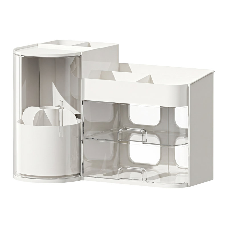 Boîte de rangement pour cosmétiques pour meuble-lavabo, White