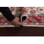 Tapis de couloir unique en laine noué à la main nouvel âge de 2 pi 8 po x 9 pi 10 po ivoire / rouge