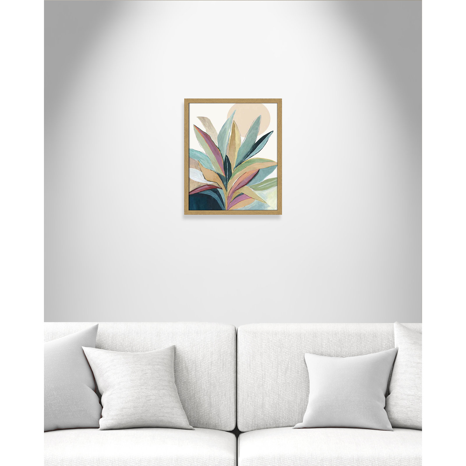 Sunny Bright Leaves I by Asia Jensen, Natural Slim Unmatted Picture Framed, 19" H x 16" W x 0.75" D