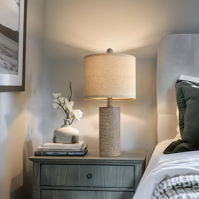 20.5"resin Imitation Leather Table Lamp,suitable For Living Room,bedroom,bedside And Study