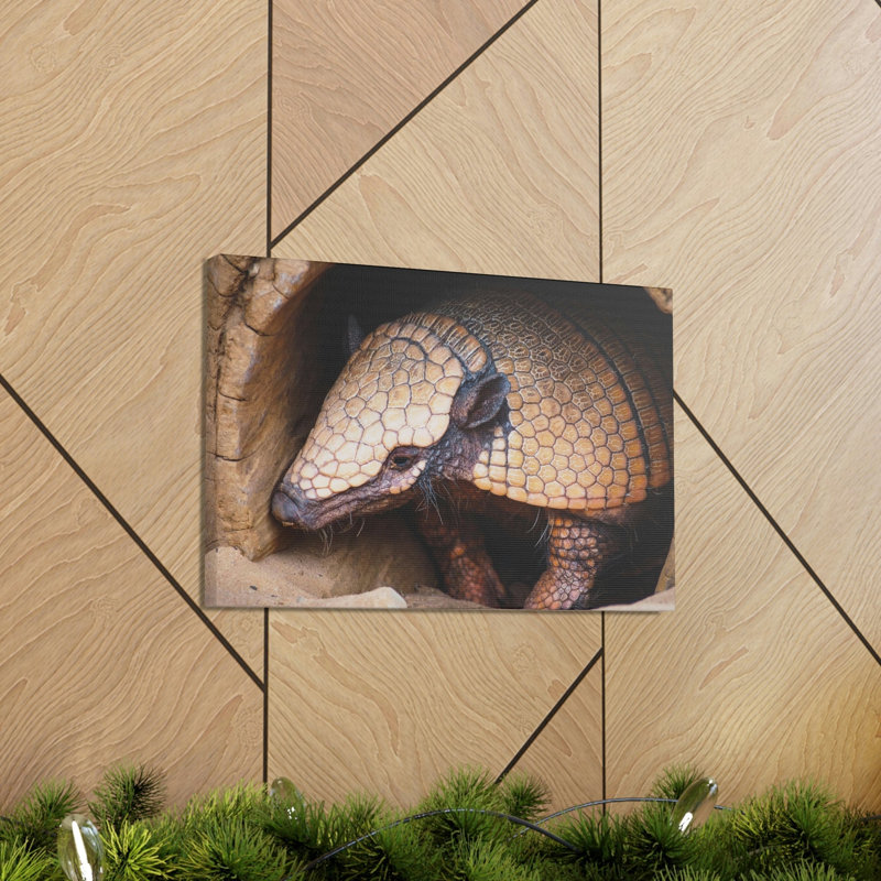 «Coming Out Armadillo Portrait of Hairy Armadillo», art mural, H 12 po x l 18 po