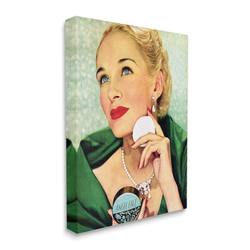 «Vintage Cosmetic Ad Woman», impression sur toile, H 48 po x l 36 po x P 1,5 po