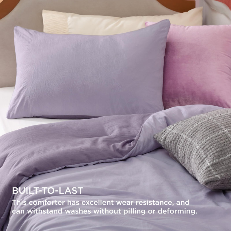 Bedsure Reversible Prewashed Comforter Set, Twin Comforter + 1 Standard Pillowcase, Grayish Purple/Lavender