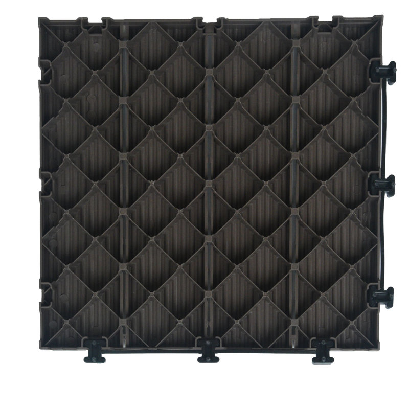 Carreau de terrasse emboîtable en plastique 12 po x 12 po, Chocolat