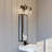 Northbrook Matte Black Traditional Bathroom Vanity Lighting Fixture, Clear Seeded Cylinder Glass Shade, Dimmable, LED Compatible, Reversible Over The Mirror Mounted Steel Wall Sconce-1389724217-1389724198