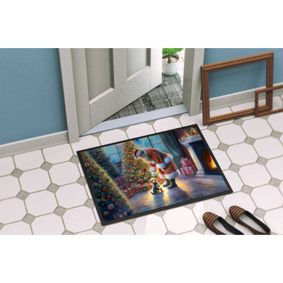Australian Terrier and Santa Claus Doormat