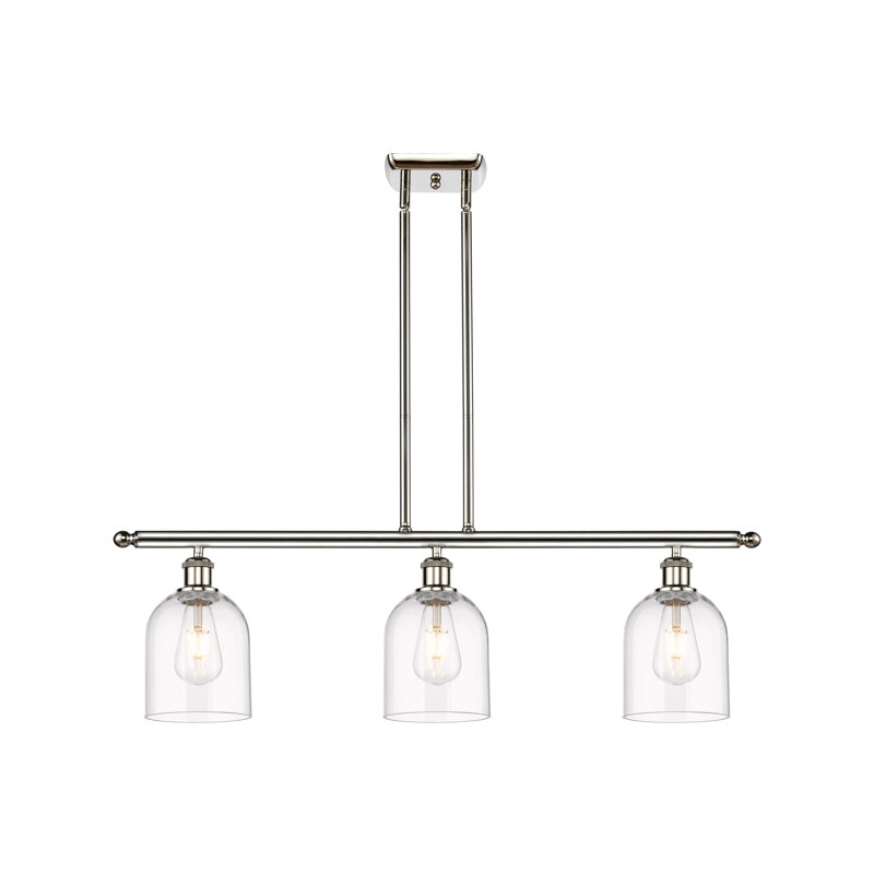 Odaniel 3 - Light Kitchen Island Pendant, Clear, Polished Nickel
