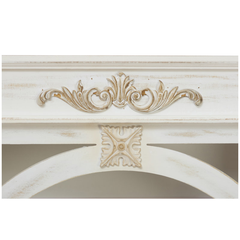 Bibliothèque antique blanche de 65 pouces de hauteur, étagère de style rétro avec 4 niveaux pour le bureau à domicile