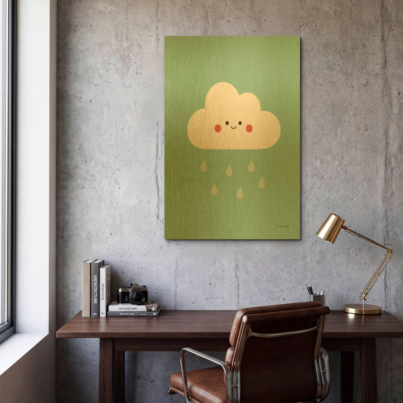 «Happy Cloud II» par Ann Kelle, art mural en métal doré, 24 po x 36 po, 24 po x 36 po