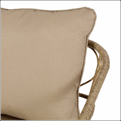 BRUCE BOHO-INSPIRED Woven Rattan Outdoor Club Chair With Water-Resistant Cushions And Durable Polyethylene Rattan
