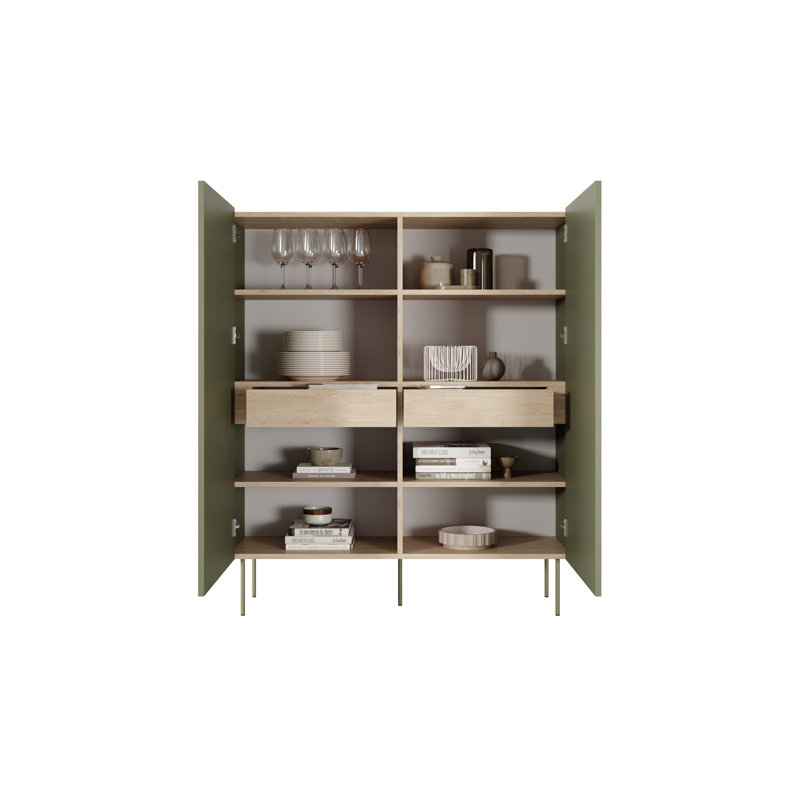 Venner 2 Door Manufactured Wood Wardrobe, Green