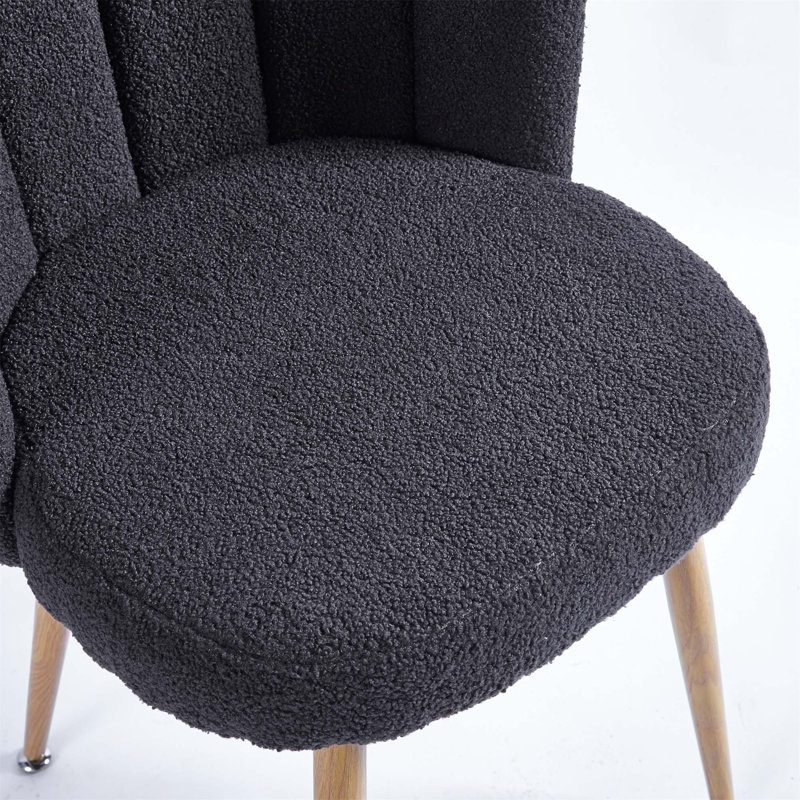 Defreitas Dining Chair with Iron Legs and Cushions, Gray