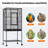 Large Bird Cage with Stand and Storage Shelf, Rolling Parrot Cage with Locking Wheels, Wrought Iron Bird Cage for Parakeets, Parrots, Conures, Lovebirds and Cockatiels-215291049