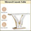 Table de vestibule en forme de V, table d'appoint en miroir, console avec finition réfléchissante pour une élégance moderne et une mise en valeur de l'espace