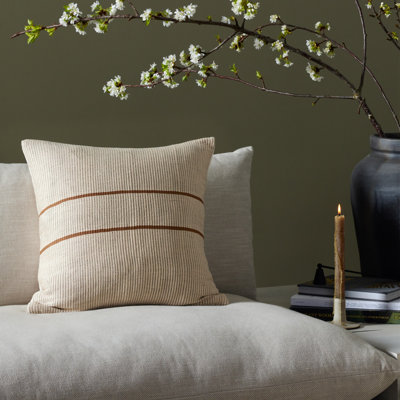 HANDWOVEN MERIDO Cotton Lumbar Rectangular Pillow Cover & Insert