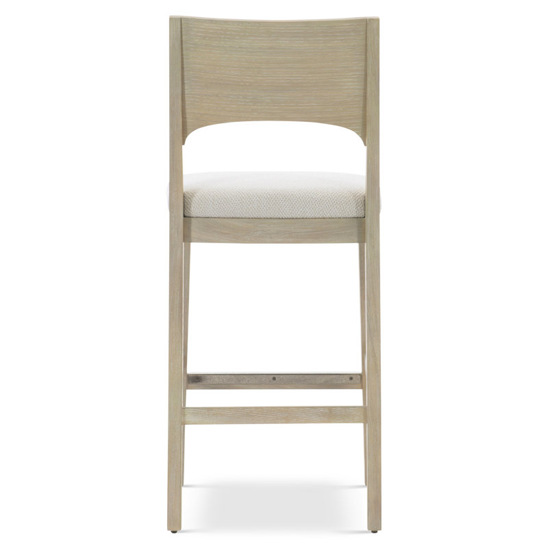 Transitional Dune Finish Adjustable White Oak Bar Stool