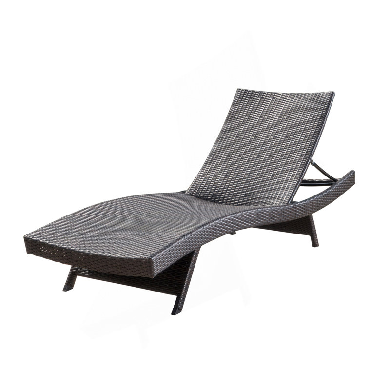 Chaise longue en osier Salem, Brun
