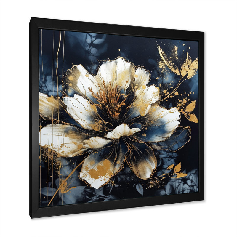 Fleur d'œillet Ruchie IV sur toile, Cadre photo noir, H 16 po x l 16 po x P 1 po