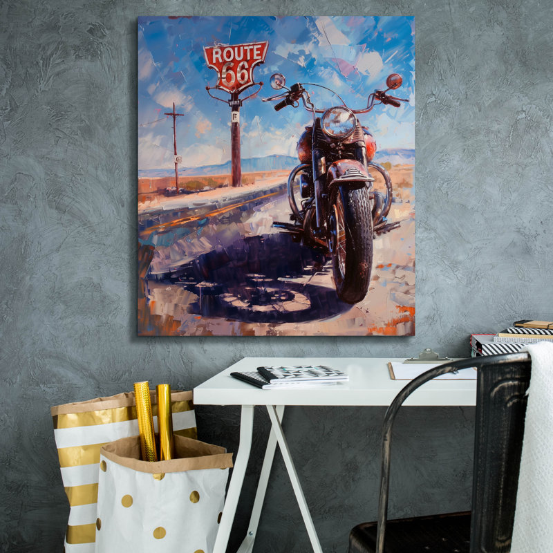  «Ridin Down The Highway» par Doron David, art mural sur toile, 26 po x 30 po, H 30 po x l 26 po
