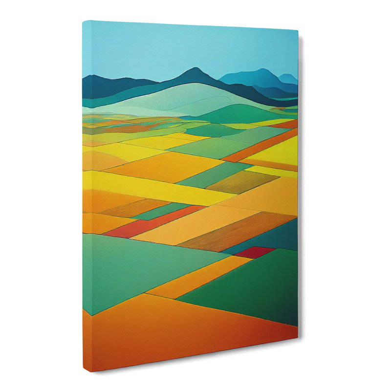 CAN-V0523-258X Block Meadow Landscape - Wrapped Canvas Print, 50cm H x 35cm W