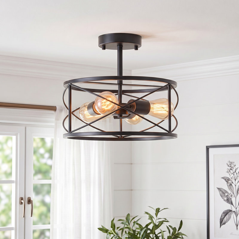 Plafonnier semi-encastré 3 lumières Farmhouse